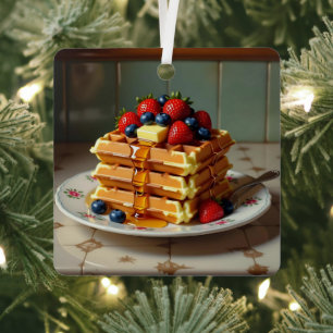 Ornement En Métal Joli Noël sur le thème des gaufres