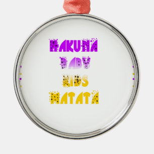 Ornement En Métal Joli violet et jaune Hakuna Matata bébé enfants Gr