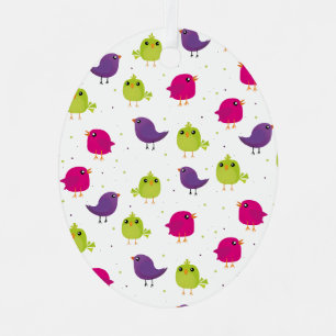 Ornement En Métal Jolis oiseaux colorés