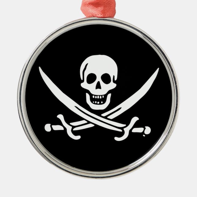 Ornement En Métal Jolly roger drapeau de pirate (Devant)