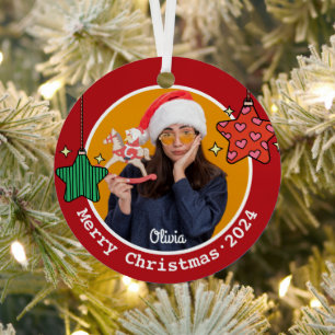 Ornement En Métal Jote Retro Étoiles de Noël Image personnalisée