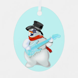 Ornement En Métal Joueur de musique rock Snowmans