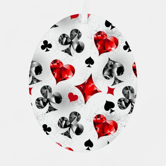 Ornement En Métal Joueur de poker Joueur de cartes de jouer costumes (Recto)