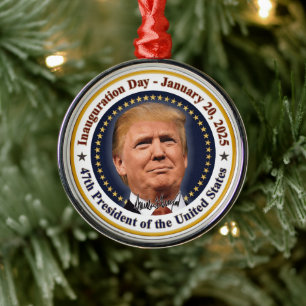 Ornement En Métal Jour d'investiture du président Trump, 20 janvier