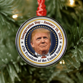 Ornement En Métal Jour d'investiture du président Trump, 20 janvier