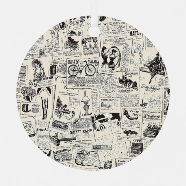 Ornement En Métal Journal vintage (Recto)