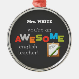Ornement En Métal Journée d'appréciation des professeurs d'anglais,