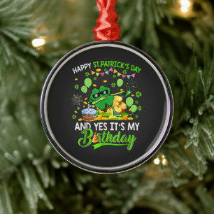 Ornement En Métal Joyeuse St Patrick et Shamrock d'anniversaire