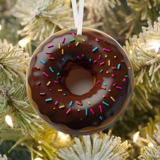 Ornement En Métal Joyeux Holi-glaze Donut Personnalisé Noël (Insitu)