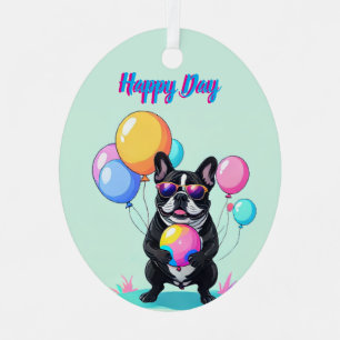 Ornement En Métal Joyeux jour de Bulldog français Bulldog français