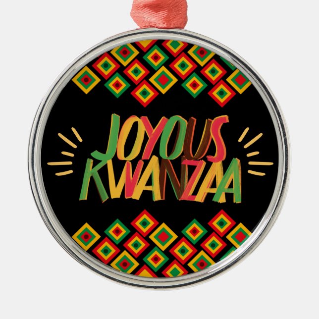 Ornement En Métal Joyeux KWANZAA (Devant)