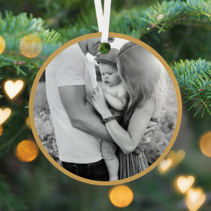 Ornement En Métal Joyeux + lumineux   Ocher Gold Christmas Photo