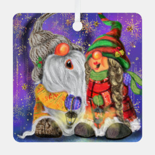 Ornement En Métal Joyeux Noël des Gnomes