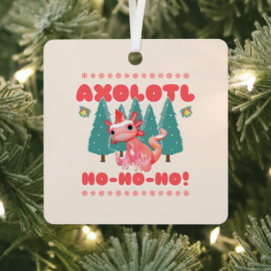 Ornement En Métal Joyeux Noël drôle Axolotl Ho-Ho-Ho!