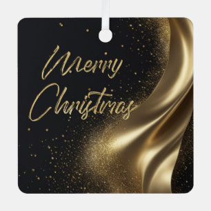 Ornement En Métal Joyeux Noël Luxe Black Gold
