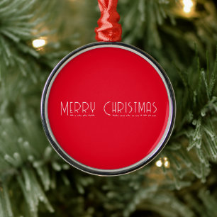 Ornement En Métal Joyeux Noël & Morse Code Rouge Blanc Vacances