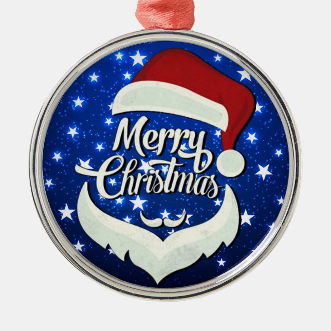Ornement En Métal Joyeux Noël Santa Hat (Devant)