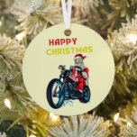 Ornement En Métal Joyeux Noël Vintage Père Noël Biker<br><div class="desc">Vous cherchez la meilleure façon de dire Joyeux Noël à votre famille et vos amis? Ne cherchez pas plus loin que l'heureux Noël Vintage Père Noël Biker! C'est le cadeau parfait</div>