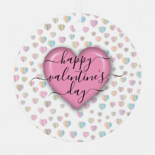 Ornement En Métal Joyeux Saint-Valentin minimaliste