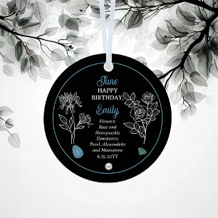 Ornement En Métal Juin Rose et allaitement de miel