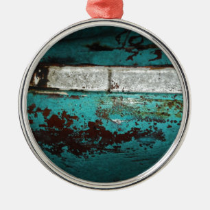 Ornement En Métal Junk Yard vintage car 50's aqua turquoise