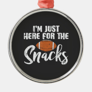 Ornement En Métal Juste ici pour les snacks Football Américain Drôle
