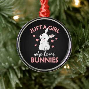 Ornement En Métal Juste Une Fille Qui Aime Les Lapins