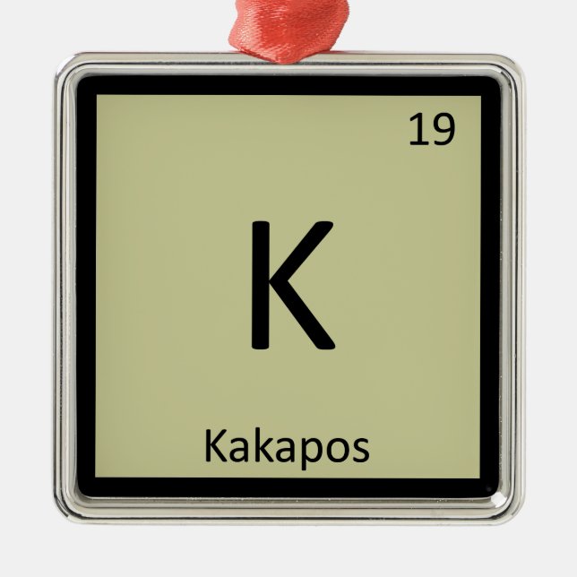 Ornement En Métal K - Chimie Kakapos Élément de tableau périodique (Devant)