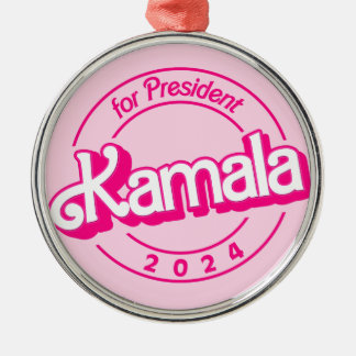 Ornement En Métal Kamala Harris pour le président en rose