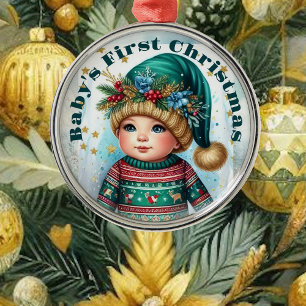 Ornement En Métal Keepsaké Baby's First Christmas Photo Kid Memories