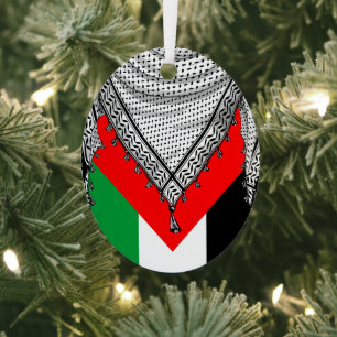 Ornement En Métal Keffiyeh Écharpe palestinienne tissu traditionnel