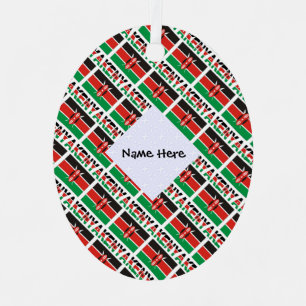 Ornement En Métal Kenya and Kenyan Flag Tiled Personalized