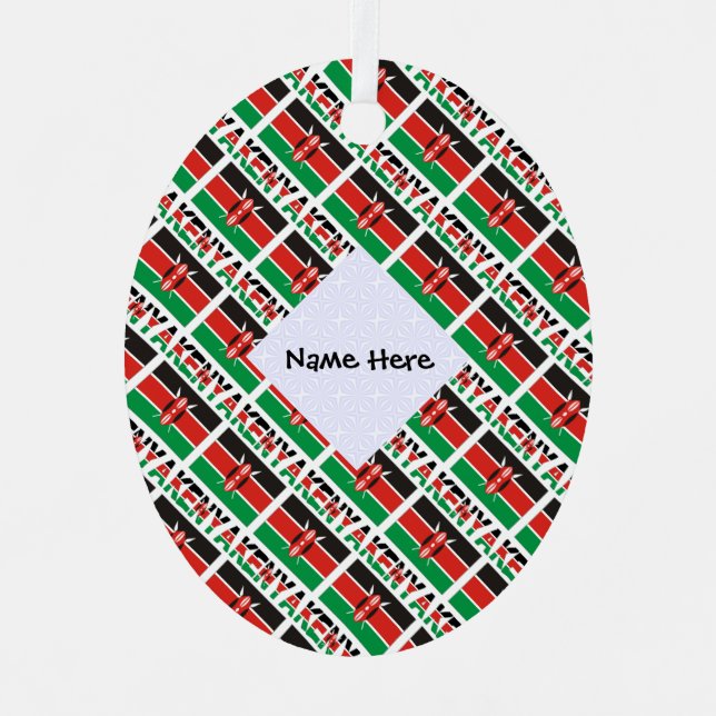 Ornement En Métal Kenya and Kenyan Flag Tiled Personalized  (Recto)