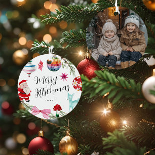 Ornement En Métal Kitsch Noël Photo Rétro
