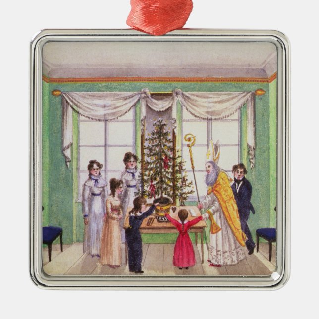 Ornement En Métal Krampus et Saint-Nicolas de journal de Karl (Devant)