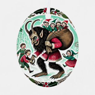 Ornement En Métal Krampus Noël