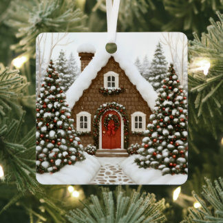 Ornement En Métal La cabane du Père Noël