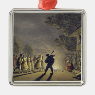 Ornement En Métal La danse des paysans bulgares, pub. par Willi