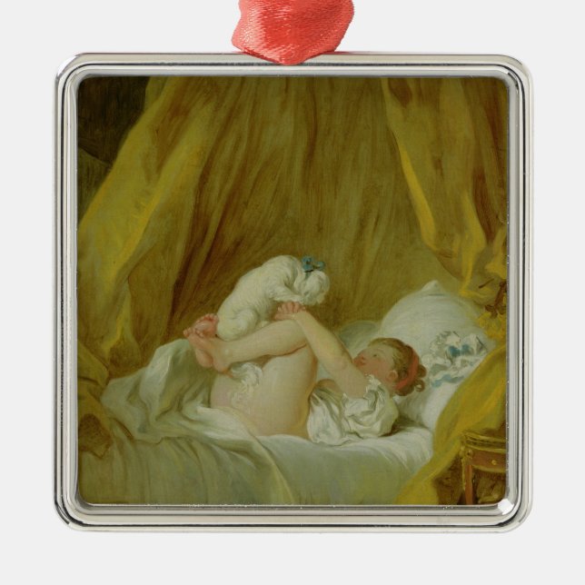 Ornement En Métal "La Gimblette", fille avec un chien, c.1770 (huile (Devant)