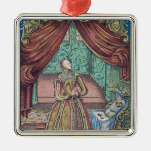 Ornement En Métal La Reine Elizabeth I à la prière, frontispice