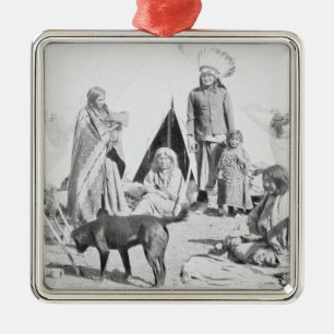 Ornement En Métal La réservation de Sioux au pin Ridge, le Dakota du