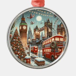 Ornement En Métal La splendeur festive de Londres - Carte de Noël vi