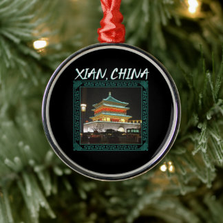 Ornement En Métal La tour Xian antique de la Chine