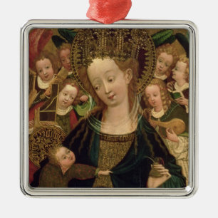 Ornement En Métal La Vierge et l'enfant avec des anges