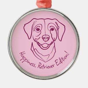 Ornement En Métal Labrador Retriever. Bonheur, Édition Retriever !
