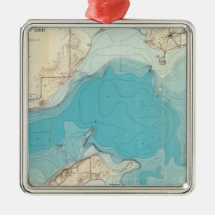 Ornement En Métal Lac hydrographique Mendota de carte
