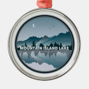 Ornement En Métal Lac Mountain Island Caroline du Nord Reflet