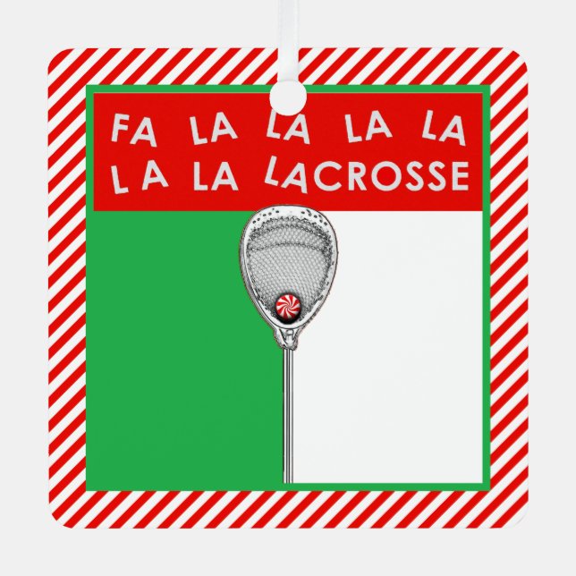 Ornement En Métal Lacrosse Goalie Cadeau personnalisé (Recto)