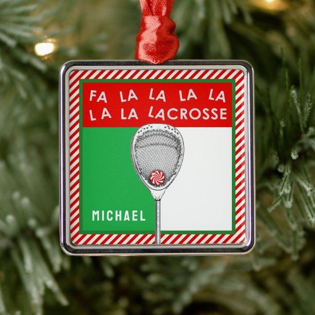 Ornement En Métal Lacrosse Goalie Gite Cadeau (Arbre)