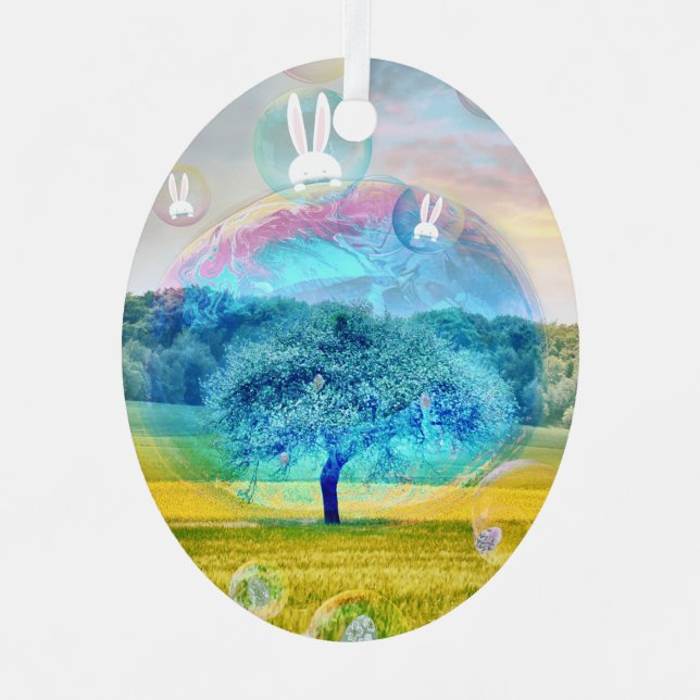 Ornement En Métal Lapin de Pâques (Recto)